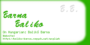 barna baliko business card